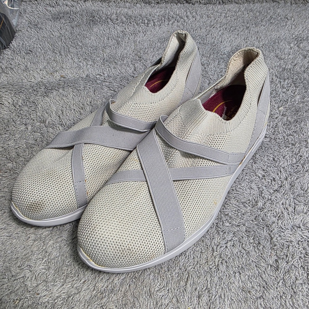 Munro Gabbie Slip On Sneakers Grey Knit Elastic Straps Womens‎ 5 M NEW